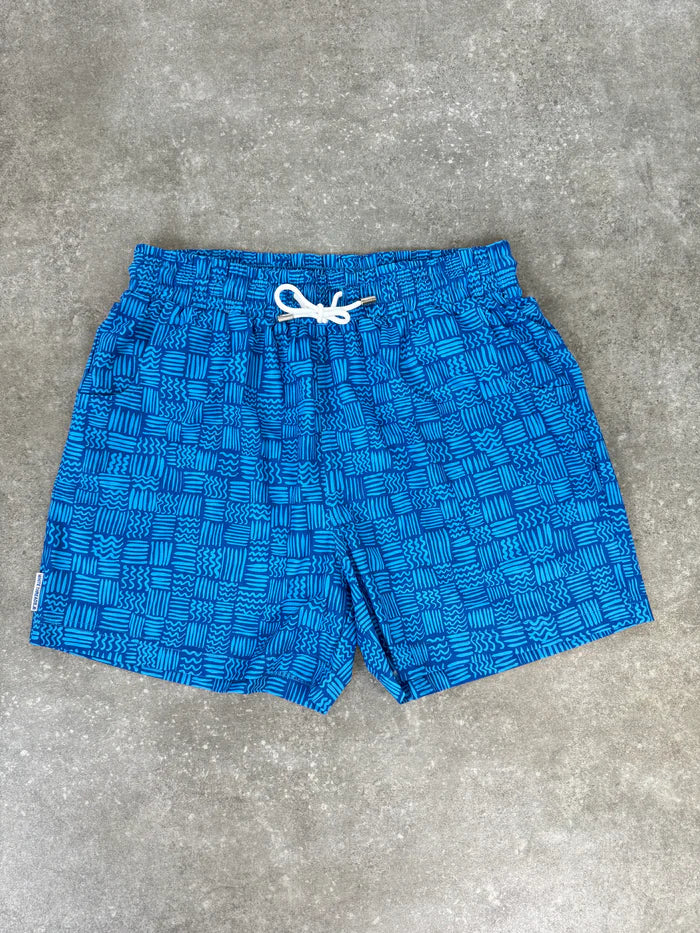 White Threads Aztec Swim Shorts - Blue (PRE-ORDER)